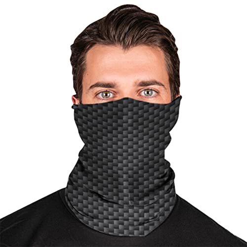 S A Company Single UV Face Shield | UV 30+ Multipurpose Neck Gaiter Balaclava for Adults | Carbon Fiber