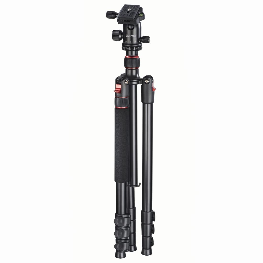 Hama Trépied Appareil Photo Smartphone Caméra (Trépied Monopode en Aluminium, Compact, Pliable, Attache Rapide, Filetage 6.4mm, 50-165 cm Max)