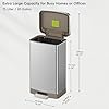 EKO Hudson Matte Stainless 75 Liter/20 Gallon Step Trash Can with Rear Trash Bag Storage Compartment