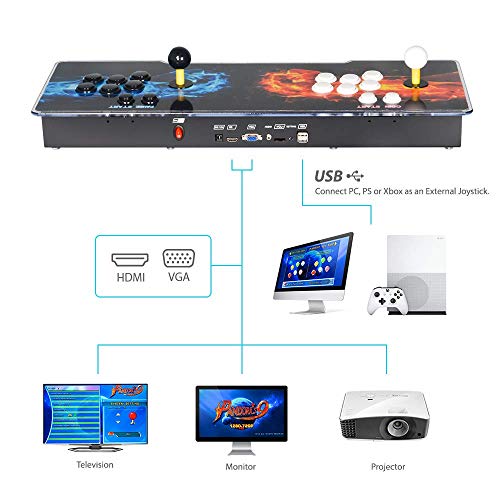 TAPDRA ARCADORA 3D Pandora's Box 7 Joystick and Buttons Arcade Console Machines for Home, 2670 Retro Classic Video Games All in One, Newest System with Advanced CPU, HDMI Output