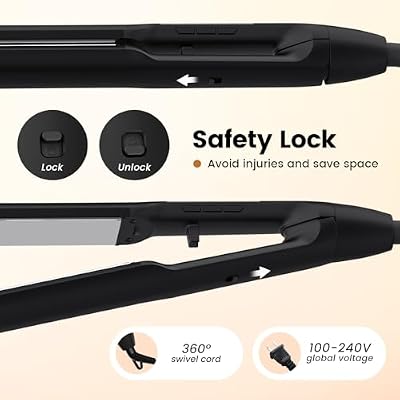 PRITECH Flat Iron Hair Straightener and Curler 2 in 1, Titanium Flat Iron with Negative Ions, Adjustable Temp(248F-450F) and Automatic Shut Off (Black)