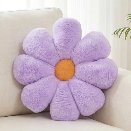 Aryan Bodenkissen, Blumenkissen, niedliches Bodenkissen, adrettes Raumdekorkissen für Schlafzimmer, Sofa, Couch, 38 cm (lila)