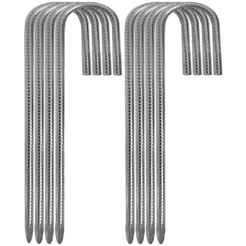 Bodenanker-Heringe Verzinkt – 8 Stück Erdanker Bodenanker – 30CM Stabil Zeltheringe Stahl Trampolin Befestigung für Garten, Camping, Angeln Abenteuer und Picknick Zelt (8)