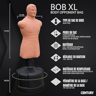 Century BOB XL Punching Bags - Style Options | Freestanding Punching Bag | Boxing Bag for Adults | Fighting Bag & Boxing Bag Stand | Kick Boxing Mannequin | Training Bag for Martial Arts