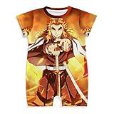 ロンパース 鬼滅の刃 炎柱 煉獄杏寿郎 ベビー服 半袖カバーオール 男の子 女の子 新生児服 0~24ヶ月 赤ちゃん服 出産祝い プレゼント かわいい