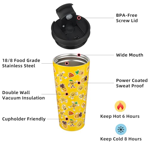 Image of BJPKPK 22 oz Coffee Tumbler with Straw, Insulated Stainless Steel Cup