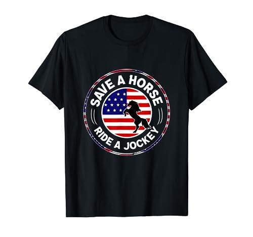 Derby horse race racing love jockey fun usa flagge t-shirt