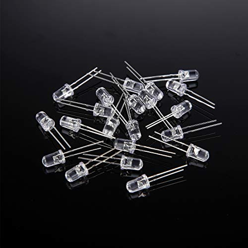 EBOOT 100 Pieces Clear LED Light Emitting Diodes Bulb LED Lamp, 5 mm(White)