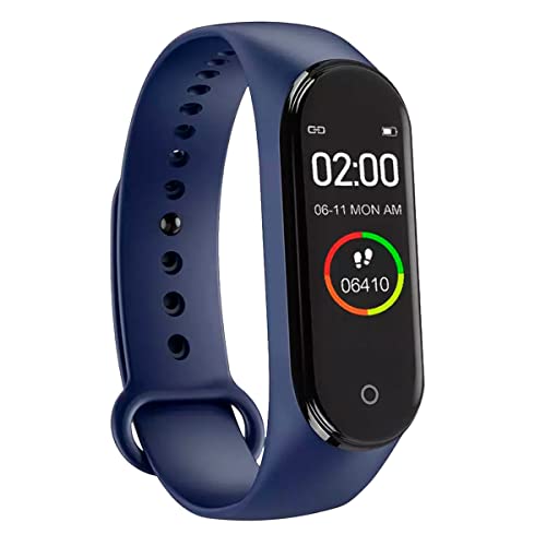 Monitores De Actividad, Sports HOPEMOB Smart Band Watch M3 Monitor de Actividad Física Ritmo Cardíaco Pantalla HD Full Hora Fecha (Azul)