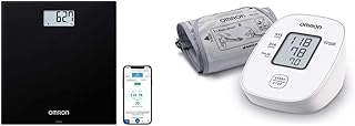 OMRON HN300T2 Intelli IT - Báscula digitale con Bluetooth y aplicación para smartphone, color negro & X2 Basic Tensiómetro de Brazo digital