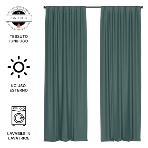 Domus&Trend - Tende Oscuranti Per Interni 1 Pannello 140X260, Tende Camera Da Letto Soggiorno Moderne Ignifughe Isolanti Passanti Nascosti, Tenda Oscurante Antirumore Coprente 100% Made In Italy, 1 Pz - 7