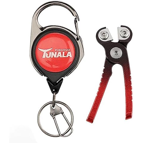 Tungsten Carbide Fishing Line Cutter Portable Mini Fishing line Clipper Nippers with Retractable Line Retractors (Red+Black) Cover