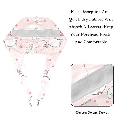 Chapeaux bouffants avec bandeau anti-transpiration JDEZ 2PCS - 4
