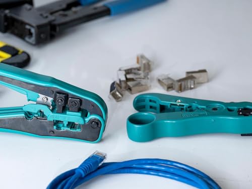 Toolland Multifunktionale Crimp- und Schneidzange für modulare Steckverbinder, perfekt für RJ10, RJ11, RJ12 und RJ45