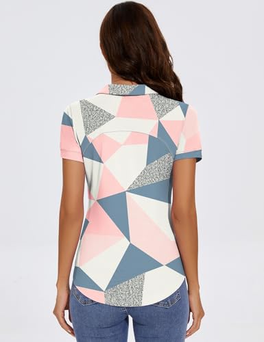 TFSDOD Womens Golf Polo Shirts Collared Short Sleeve T Shirt Lightweight Moisture Wicking Polo Casual 3 Buttons Outfits3