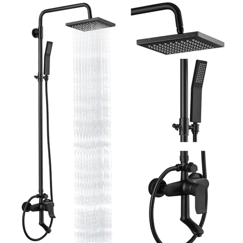Heyalan Matte Black Rain Shower System
