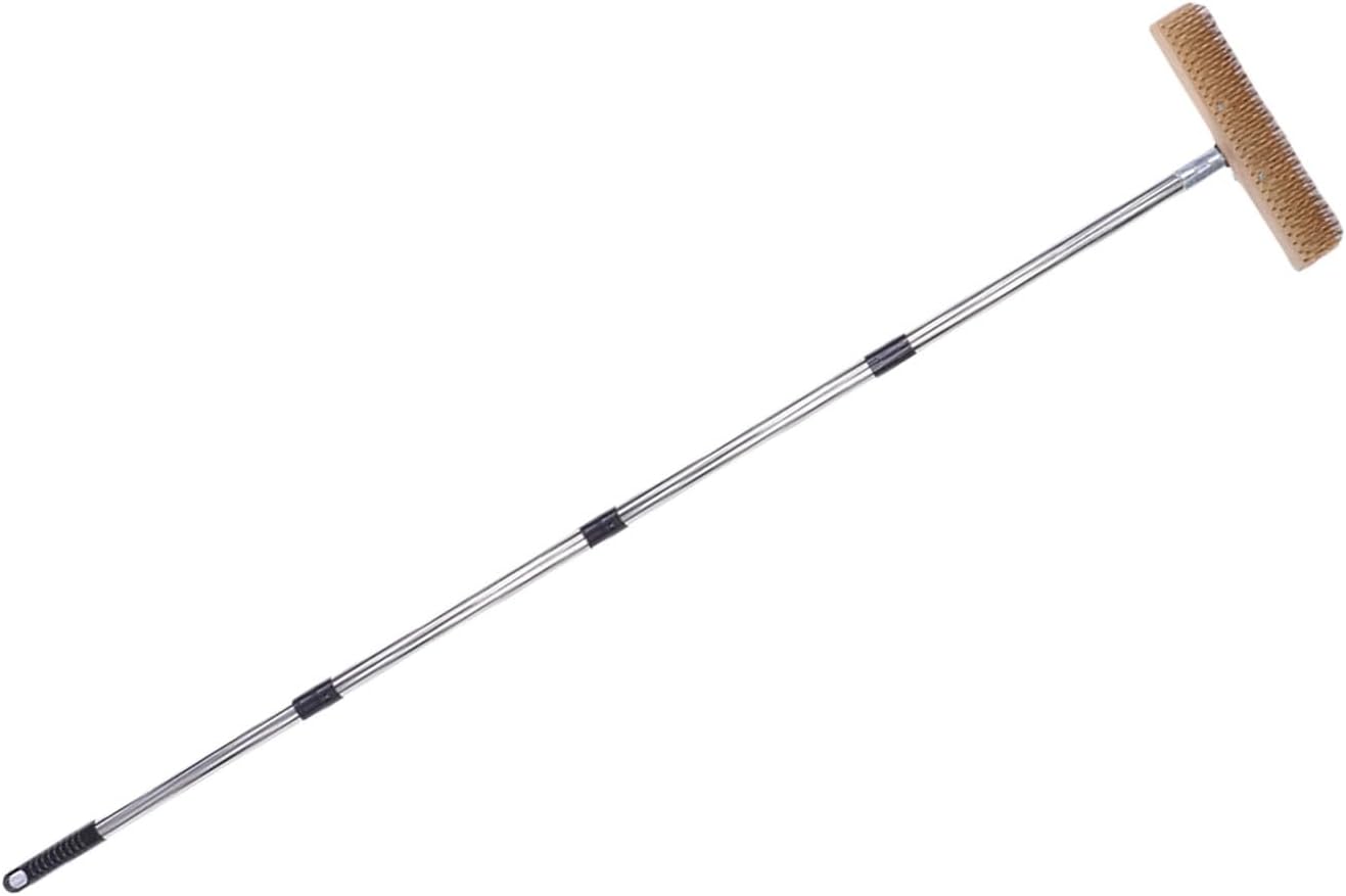 Fabater Wire Scrub Brush, Adjustable to 160 Cm Heavy Duty Long Handle Scrub Brush, Outdoor Floor with 4 Extension Poles for Deck Concrete Patio Garden Garage (30cm / 11.8in)