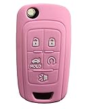 Rpkey Silicone Keyless Entry Remote Control Key Fob Cover Case protector Replacement Fit For Chevrolet Camaro Cruze Limited Equinox Impala Limited Malibu Malibu Limited Sonic（Pink）