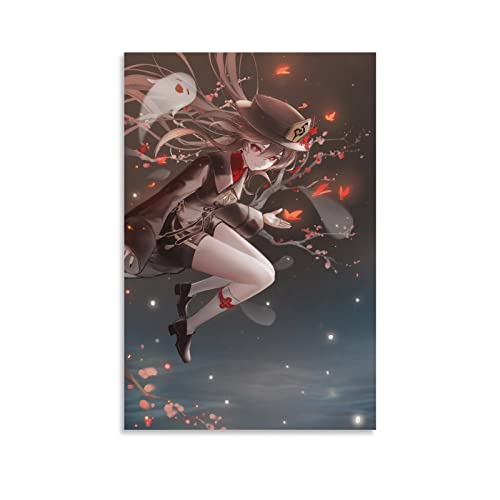 Hu Tao Game Poster Dekorative Malerei Geschenke Leinwand Wandposter und Kunstdruck Moderne Familie Schlafzimmer Dekor Poster 30 x 45 cm Cover