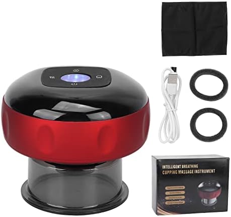 Electric Cupping Therapy Massager Machine Professional Smart Cups Therapy  Scraping Tools for Relieves Neck Pain Back Pain Sore Muscles(red)