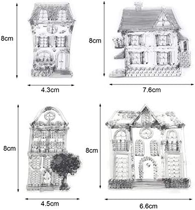 HEEPDD Clear Stamps for Cards Making, House Pattern Transparent Silicone Cartoon Stamps for DIY Card Making DIY Scrapbook Photo Album
