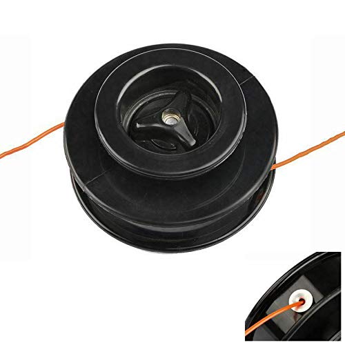 OTOTEC Testa a doppia linea M10 x 1,25 LH con punta automatica a bobina per decespugliatore a benzina, diametro filo 2,4 mm, compatibile con decespugliatore FUXTEC