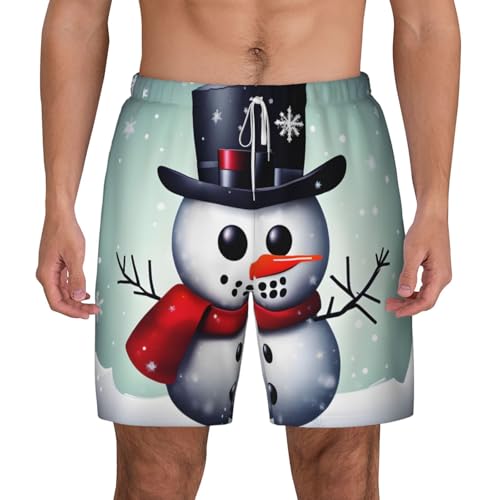 Bañador de hombre transpirable con estampado de muñeco de nieve para piscina y playa