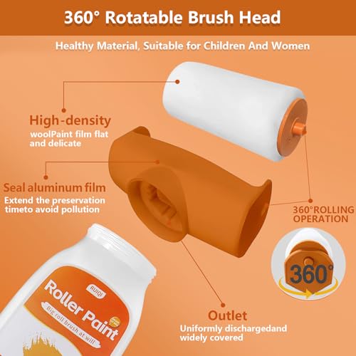 Wandreparatur RollbüRste 500g, Wandfarbe Ausbessern weiß mit wandreparaturpaste, Wand Reparatur Rollbürste, 2 in 1 Ausbesserungsfarbe Weiss, Wandreparaturroller Farbe für Kratzer,Flecken,Risse