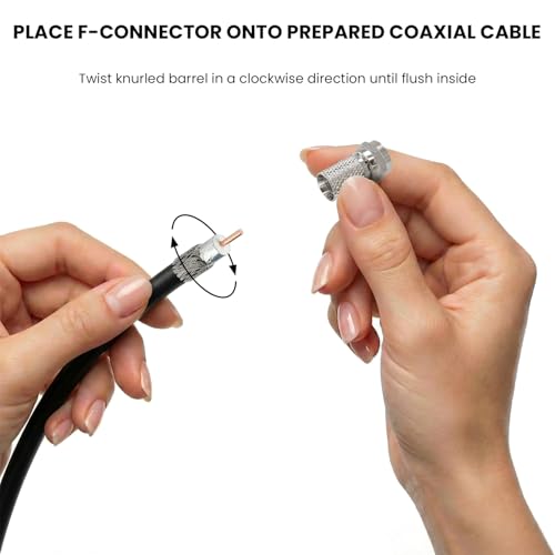 1STec 1 x Screw Type Male Coaxial TV Plug with Standard F-connector for 6mm RG6 CT100 WF100 Freeview Satellite Aerial Extension Wire to a Push in to Female UHF Coax Replacement Termination Adaptor - Image 3