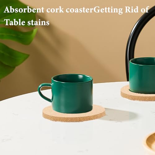 20 Stück Korkuntersetzer Rund,10×10cm Holzfarbe Kork Untersetzer Set,Wiederverwendbar Saugfähige Korkuntersetzer,Rund Retro Glasuntersetzer Kork Set,für Haus,Büro,Bar,Restaurant,Getränke,Bar,Tassen