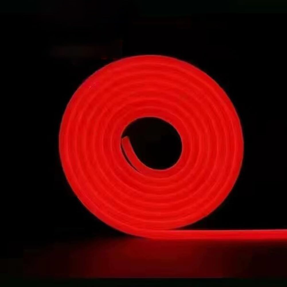 Striscia LED 5M con Sensore Manuale, Striscia Bianco Caldo 3500K Strip LED Neon Flessibile con Alimentatore e Controller Silicone Neon Strip Lampada con Sensore per Strisce,Rosso,5M