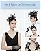 Thstdhy Fascinators Hat for Women Tea Party Fascinator Headband with Gloves Tea Party Accessories for Ladies Black