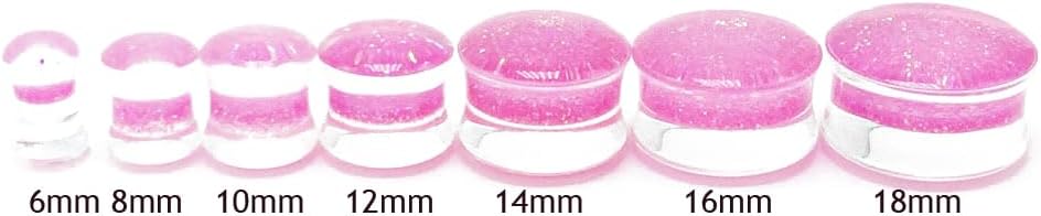 OIDIMS Pink Ear Tunnel Plugs Ear Gauges Expanders Tunnels Kit Stretcher Acrylic Double Flared Earrings Piercing Body Jewelry Gifts Bff Birthday Men Women Unisex 2PCS