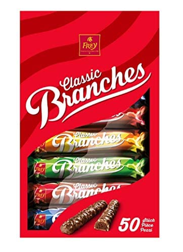Frey Branches Milk Schokoriegel 50er-Pack - Milchschokoladen-Riegel mit Haselnusscremefüllung - Schweizer Schokolade - Großpackung 50 Stück à 27g einzeln verpackt / 1350 g Cover