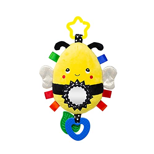 Kalianii Squish 'N Play Bee Activity Toy- Multi-Sensory Learning Baby Toy - Stroller Toy, Car Seat Toy, Tummy Time Toy, Teether Toy, Baby Gift- With Mirror, Rattle & Taggies #TOP10