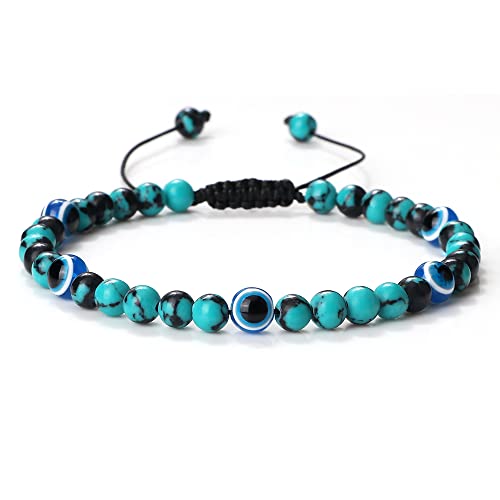 Bracelet perlé réglable 4 mm Tiger Eye Stone Malachite ne glisse pas ajustable à la main