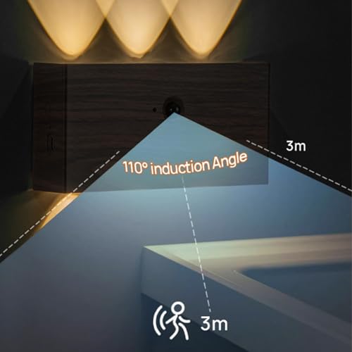 Lámpara de pared recargable para pasillo con sensor de movimiento negro 2