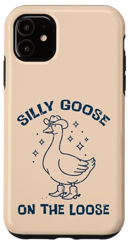 Cowboy Goose Silly On The Loose �������듮�� �����Y ���f�B�[�X �L�b�Y �X�}�z�P�[�X iPhone 11 �p