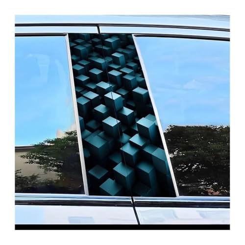 Autocollant de pilier B de voiture film anti-rayures motif cube x2