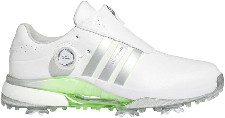 adidas Womens Tour360 24 Boa Golf Sneakers Shoes - Green, Silver, White
