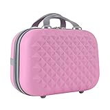 Lzttyee 14inch Fashion Mini Cosmetic Case Hard Shell Travel Luggage Portable Suitcase (Pink)