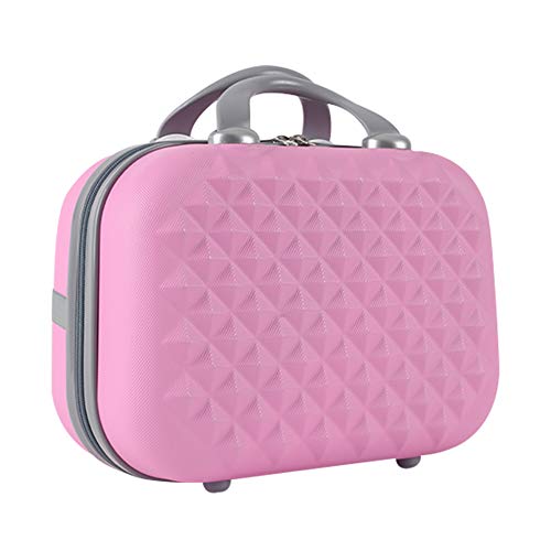 Lzttyee 14inch Fashion Mini Cosmetic Case Hard Shell Travel Luggage Portable Suitcase (Pink)