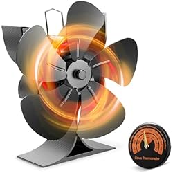 Ventilador Chimenea Amazon Yontwe Ventilador de Chimenea de Pie Ventilador de Estufa de Leña de 5 Aspas de leña alimentado por calor para estufa de leña/pellets Distribución Eficiente del Calor Ahorro de Energía Bajo Ruido