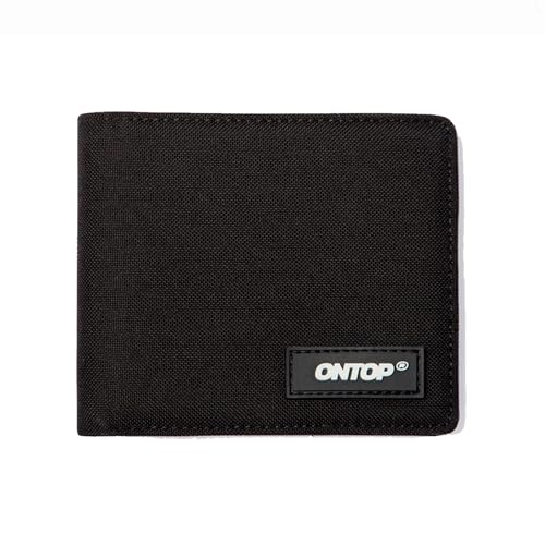 ONTOP Bifold Wallet Minimalist Ultra Lightweight Card Holderdow (Canvas, Black)