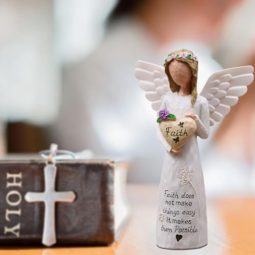 Figura religiosa de resina para mujer con mensaje de fe miniatura 3