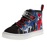 Josmo Kids Spiderman High Top Shoes Athletic Lightweight Breathable - Spidey Sneaker Boys HighTops Character Sneakers - Blue/Red (Size 12 Little Kid)