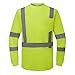 3C Products Reflective ANSI/ISEA Class 3 Neon Green/Yellow Men's Long Sleeve Safety T-Shirt