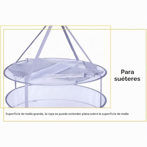 Miniatura 3 de Seiwei Secador Colgante De Suéter De Doble Capa, Estante De Secado Plegable, Para Secar En Plano, Colgador De Ropa De Malla Para Suéter, Prendas Delicadas Y Traje De Baño