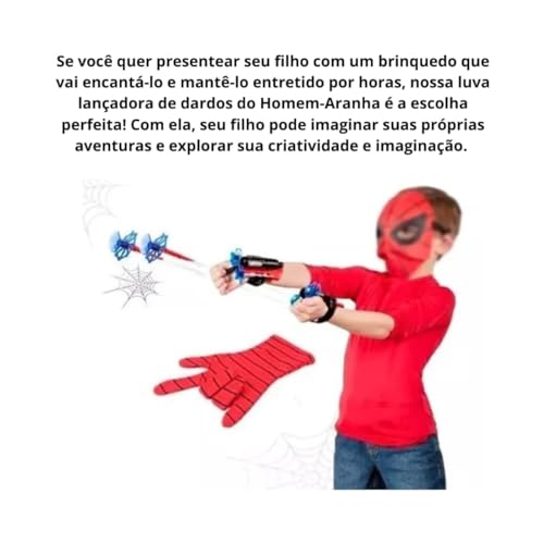 Luva Lança Teia Aranha Brinquedo Herói (Vermelho)