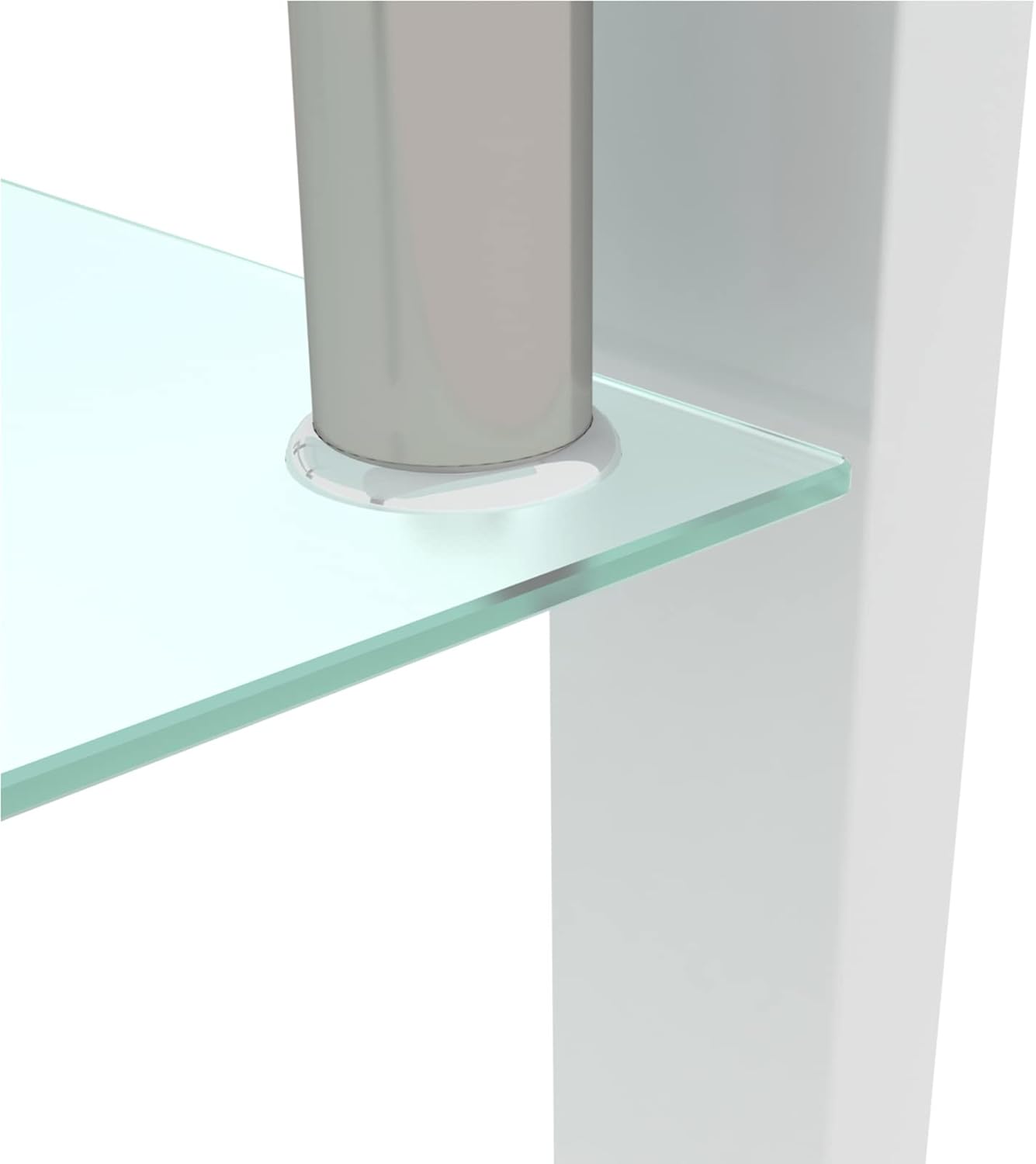 Coffee Table, Clear Coffee Table，Modern Side Center Tables for Living Room， Living Room Furniture (White)